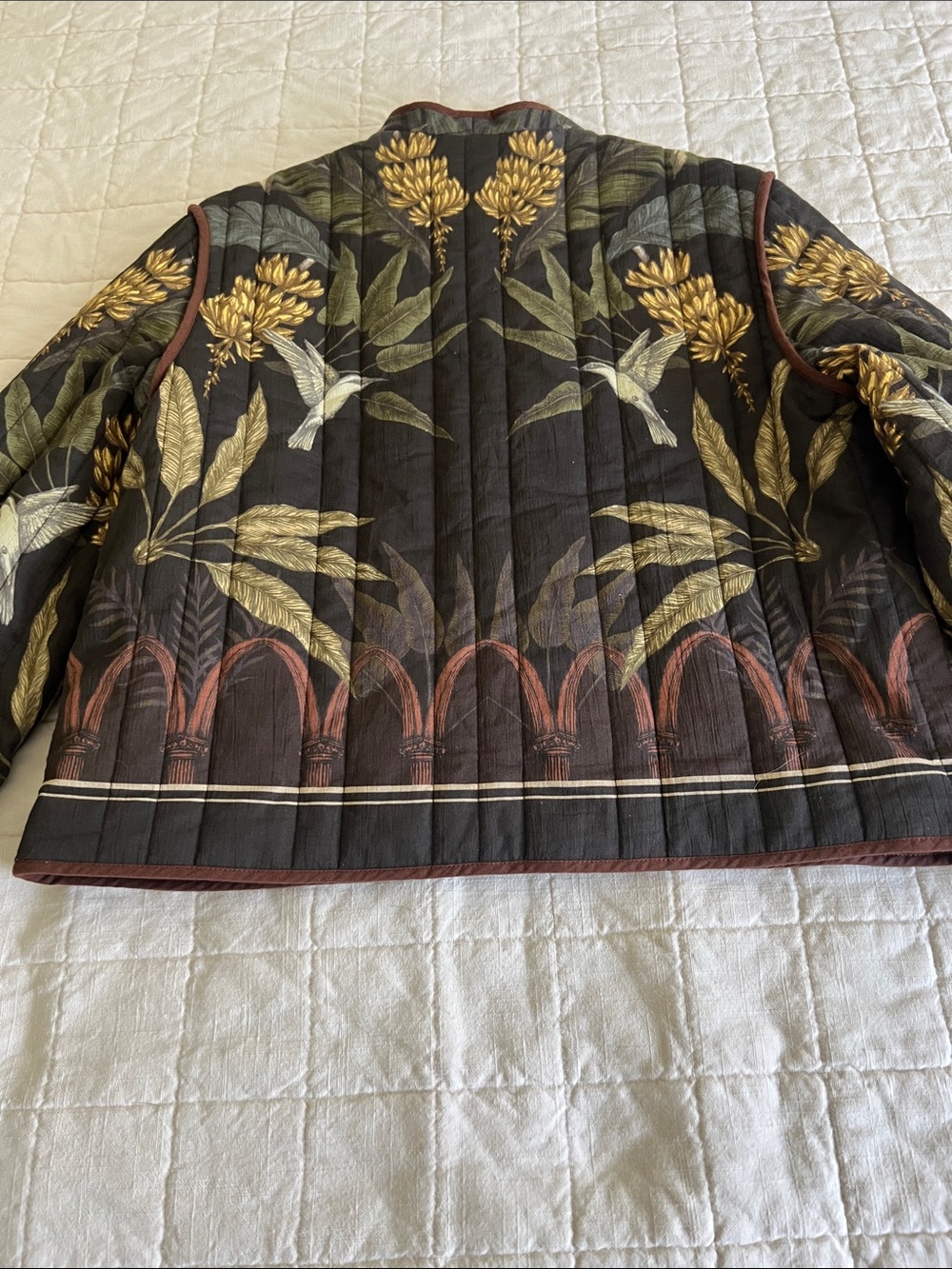 H&M Floral Hummingbird Quilted Jacket - Picture 9 of 10